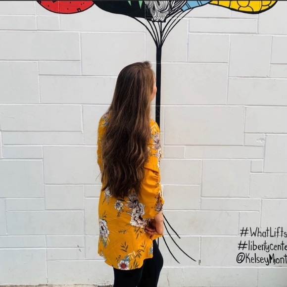 Yellow Floral Tunic Dress - Picture 2 of 6